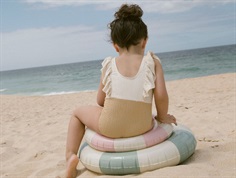 Lil Atelier swimsuit taos taupe with ruffles  
